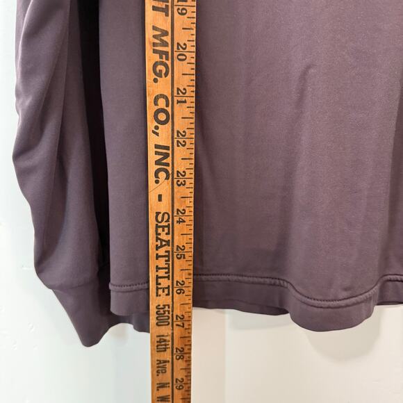 Descente Men's Quarter Zip Baselayer Brown White Large Long Sleeve Stretch - Picture 8 of 8